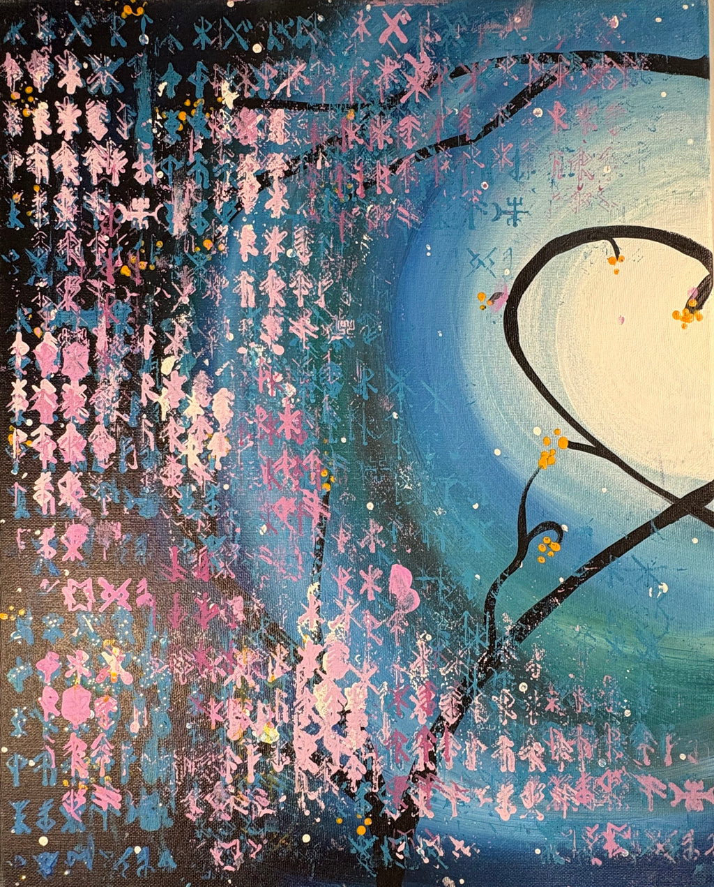 Twin Moons – Original Lunar Diptych Painting (Set of 2)