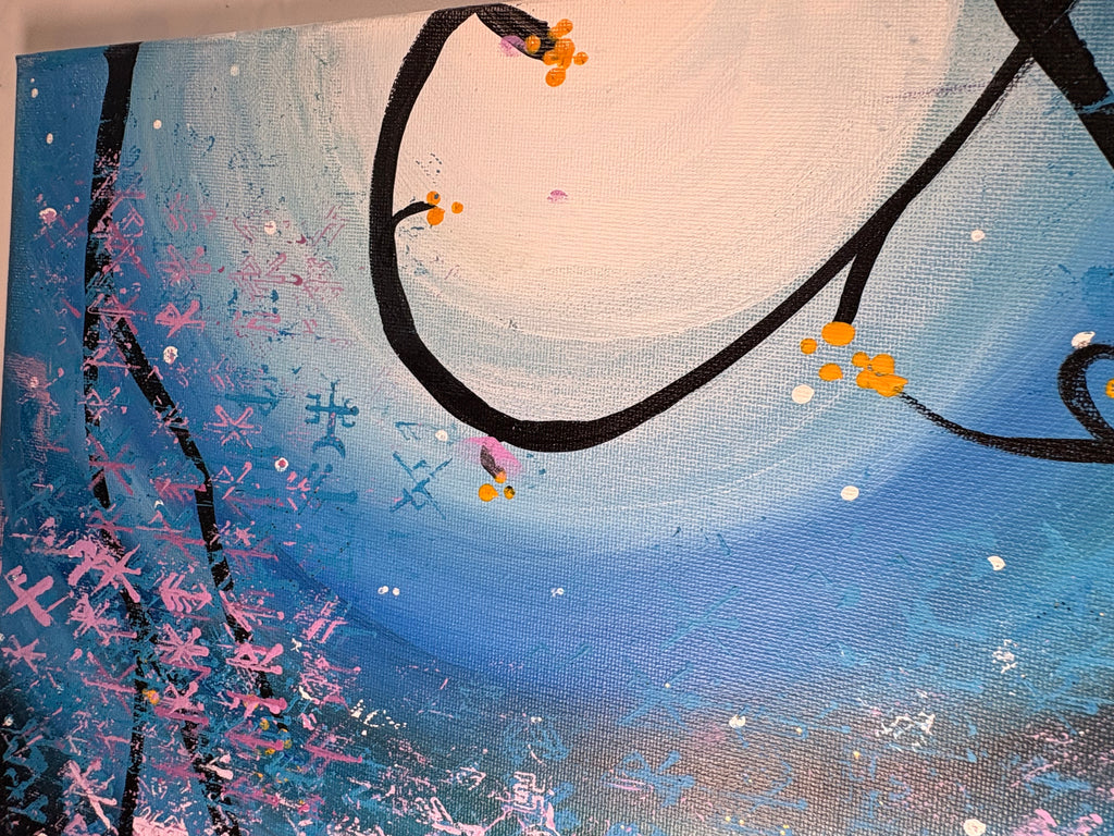 Twin Moons – Original Lunar Diptych Painting (Set of 2)